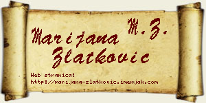 Marijana Zlatković vizit kartica